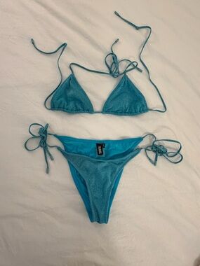 triangl swimwear Teal Shimmer Triangle Bikini